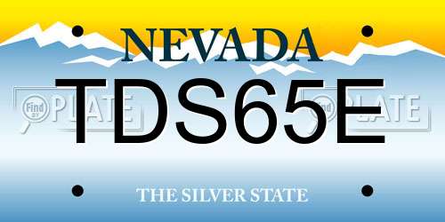 TDS65E Nevada License Plate