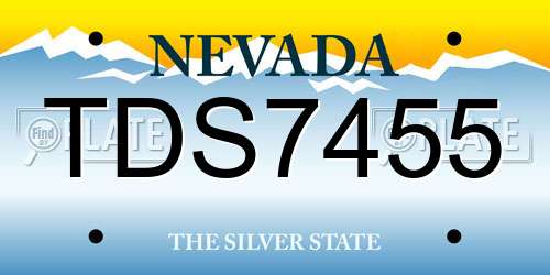 TDS7455 Nevada License Plate