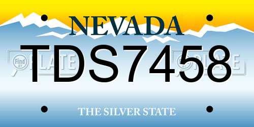TDS7458 Nevada License Plate