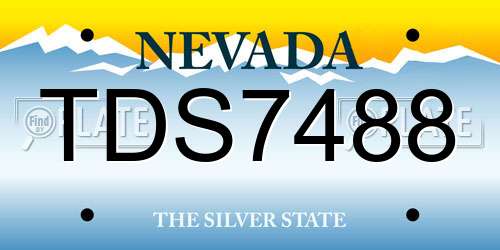 TDS7488 Nevada License Plate