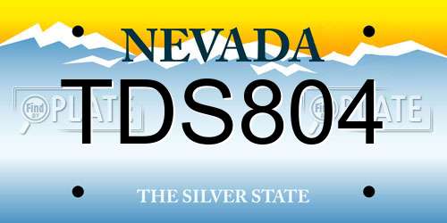 TDS804 Nevada License Plate