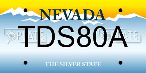 TDS80A Nevada License Plate