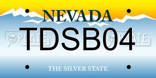 TDSB04 Nevada License Plate