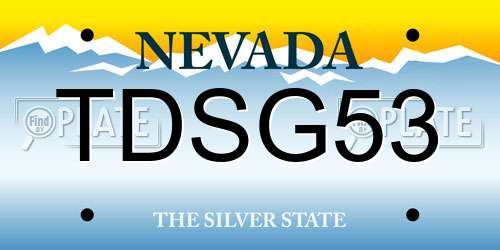 TDSG53 Nevada License Plate