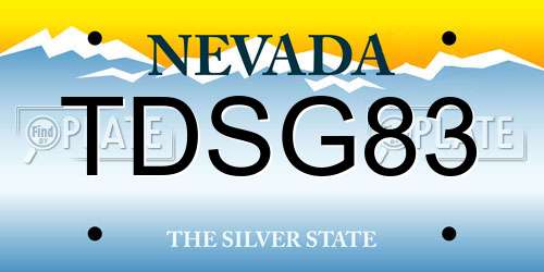 TDSG83 Nevada License Plate