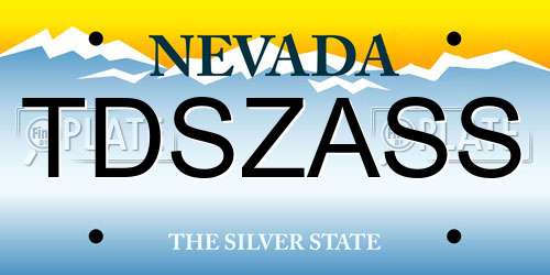 TDSZASS Nevada License Plate