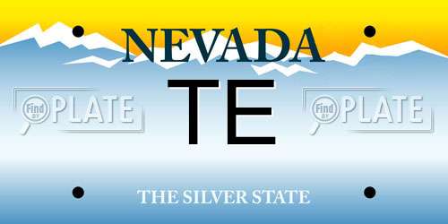 TE Nevada License Plate