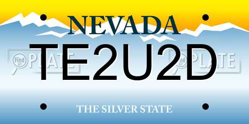 TE2U2D Nevada License Plate