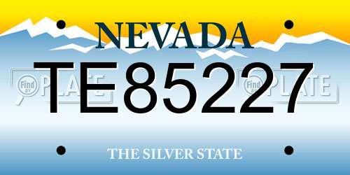 TE85227 Nevada License Plate