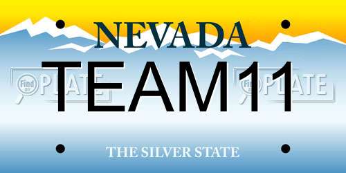 TEAM11 Nevada License Plate