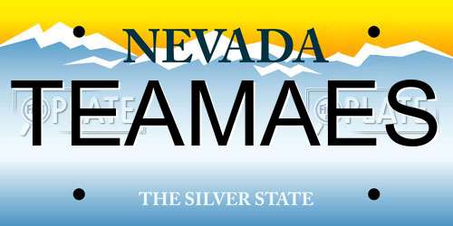 TEAMAES Nevada License Plate