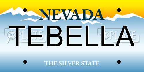 TEBELLA Nevada License Plate