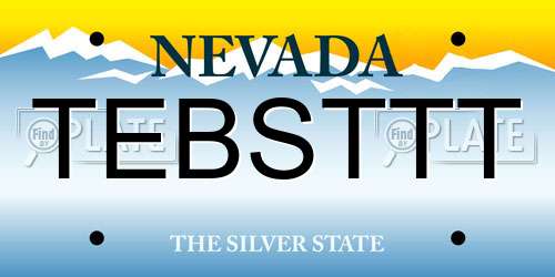 TEBSTTT Nevada License Plate