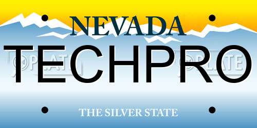 TECHPRO Nevada License Plate