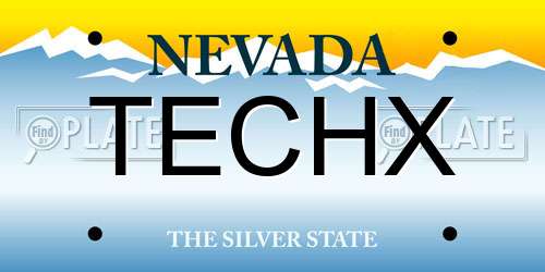 TECHX Nevada License Plate
