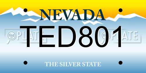 TED801 Nevada License Plate