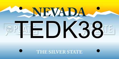 TEDK38 Nevada License Plate