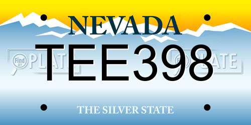 TEE398 Nevada License Plate