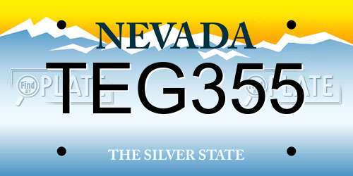 TEG355 Nevada License Plate