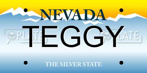 TEGGY Nevada License Plate