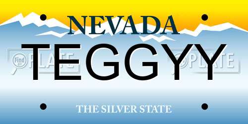 TEGGYY Nevada License Plate