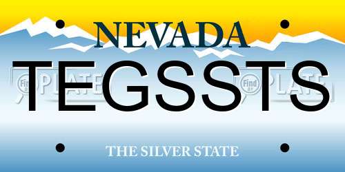 TEGSSTS Nevada License Plate