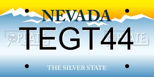 TEGT44 Nevada License Plate