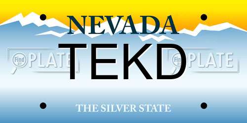 TEKD Nevada License Plate