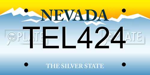 TEL424 Nevada License Plate