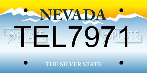 TEL7971 Nevada License Plate