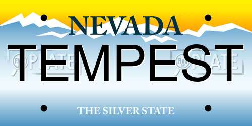 TEMPEST Nevada License Plate
