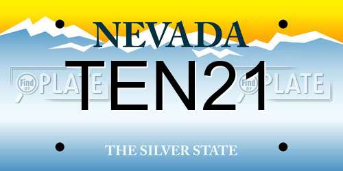 TEN21 Nevada License Plate