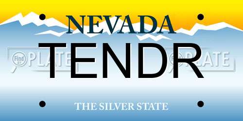 TENDR Nevada License Plate