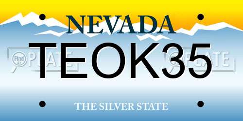 TEOK35 Nevada License Plate