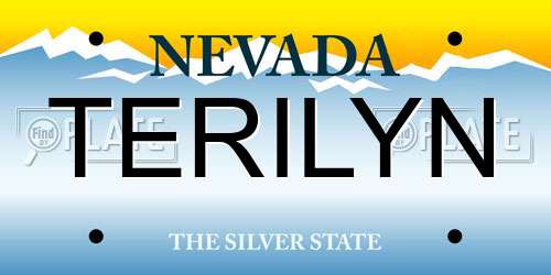 TERILYN Nevada License Plate