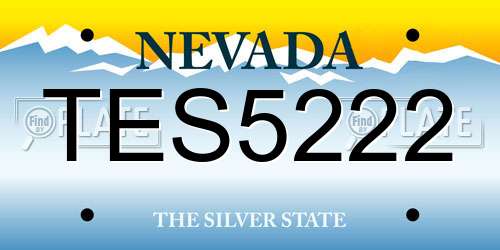 TES5222 Nevada License Plate