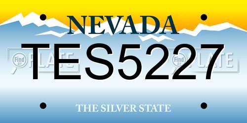 TES5227 Nevada License Plate