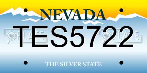 TES5722 Nevada License Plate
