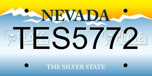 TES5772 Nevada License Plate