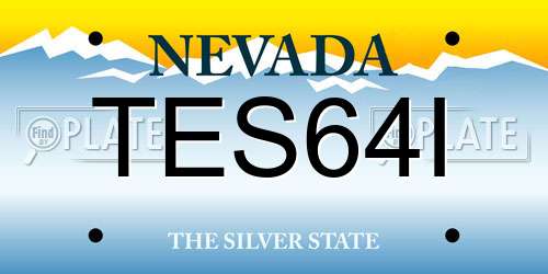 TES64I Nevada License Plate