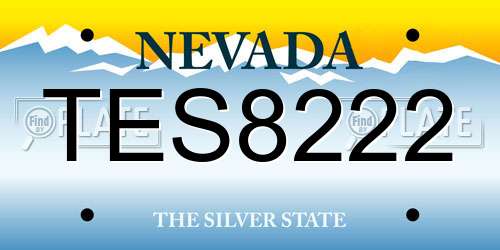 TES8222 Nevada License Plate