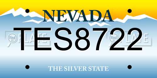 TES8722 Nevada License Plate