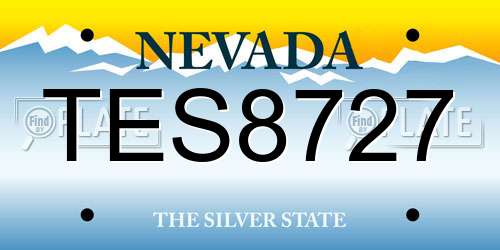 TES8727 Nevada License Plate