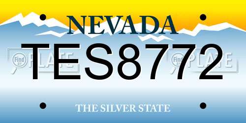 TES8772 Nevada License Plate