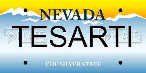 TESARTI Nevada License Plate
