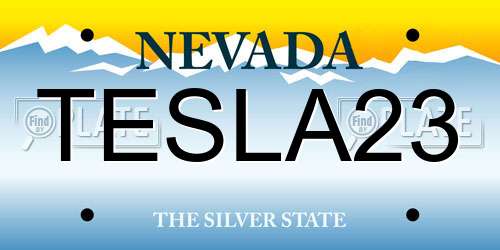 TESLA23 Nevada License Plate