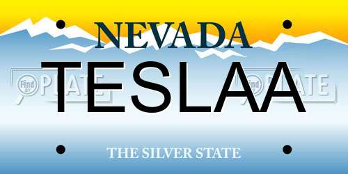 TESLAA Nevada License Plate