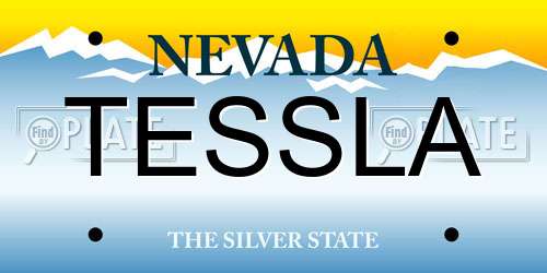 TESSLA Nevada License Plate
