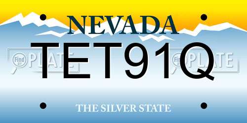 TET91Q Nevada License Plate