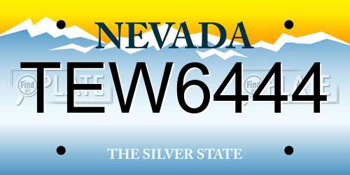 TEW6444 Nevada License Plate